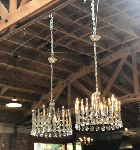 Pair of Gaetano Sciolari Chandeliers