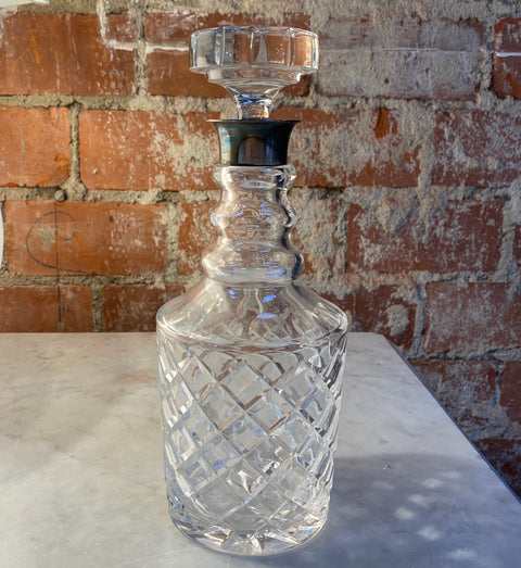 Decorative Italian Crystal Bottle 1950s