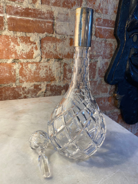 Beautiful Tall Vintage Crystal Bottle 1920s