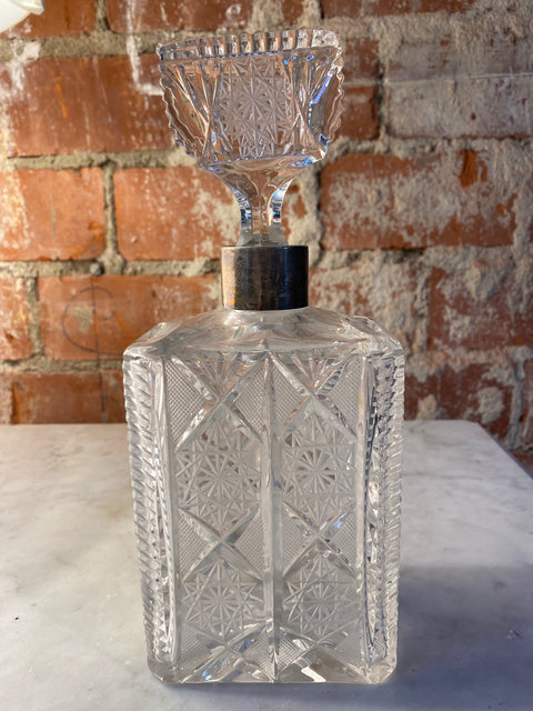 Italian Decorative Crystal and Silver bottle 1940s