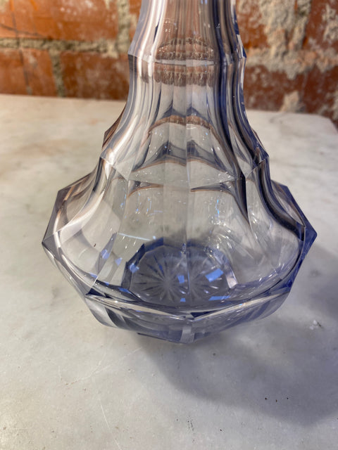 Decorative Blue Italian Crystal Bottle 1970s