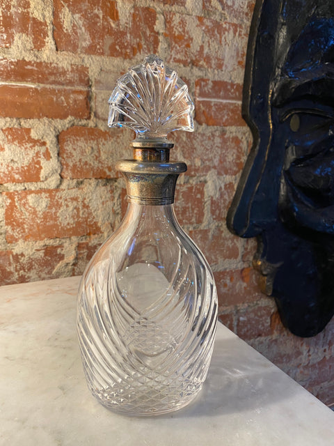 Decorative Italian Crystal Bottle 1950s