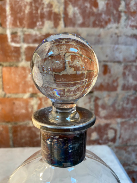 Decorative Crystal and Silver Bottle 1950s