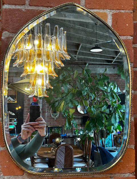 1970s Italian Brass Wall Mirror