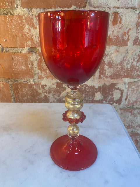 Italian Handcrafted Murano Red Glass 1970s