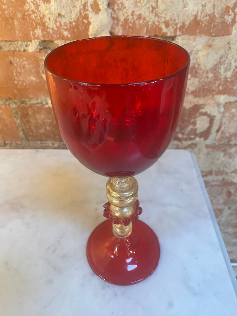 Italian Handcrafted Murano Red Glass 1970s