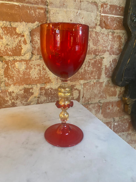 Italian Handcrafted Murano Red Glass 1970s