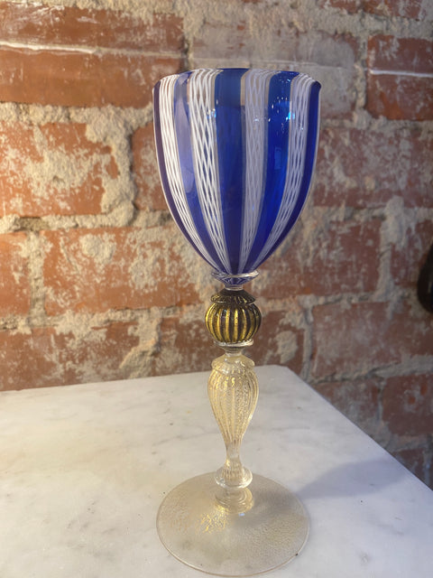 Italian Handcrafted Murano Blue Glass 1970s