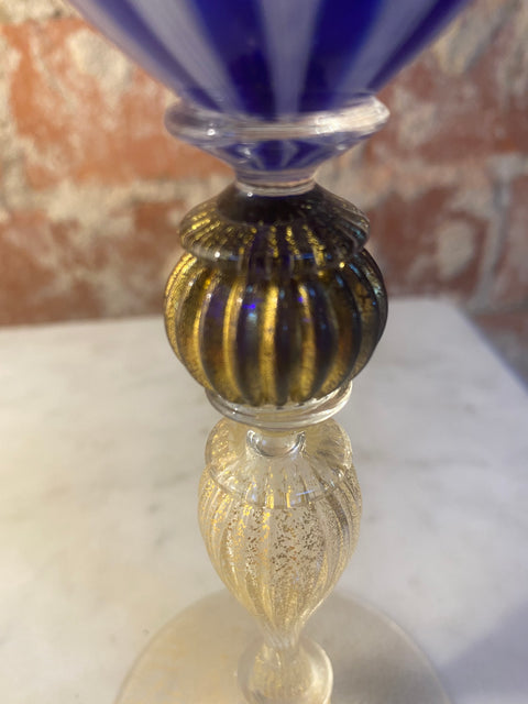 Italian Handcrafted Murano Blue Glass 1970s