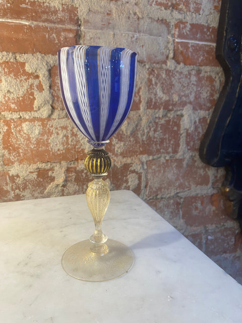 Italian Handcrafted Murano Blue Glass 1970s