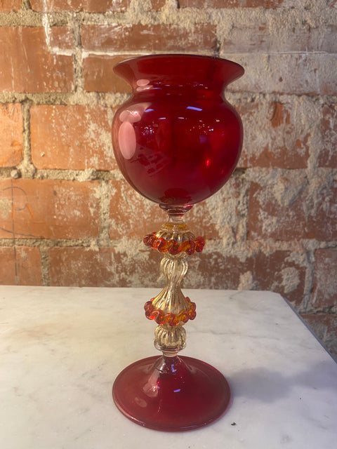 Italian Handcrafted Chalice in Blown Murano Glass 1970