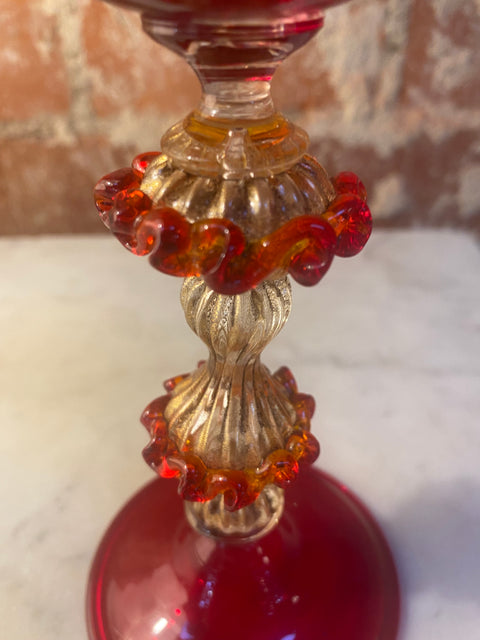 Italian Handcrafted Chalice in Blown Murano Glass 1970