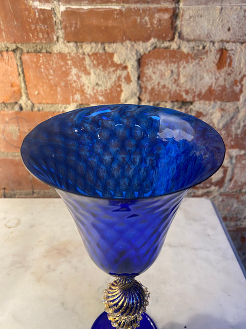 Vintage Italian Handcrafted Chalice in Blown Murano Glass 1970