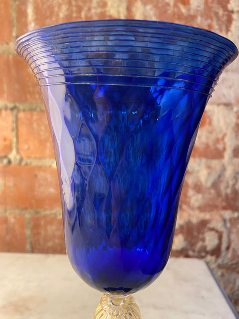 Vintage Blue Italian Handcrafted Chalice 1970s