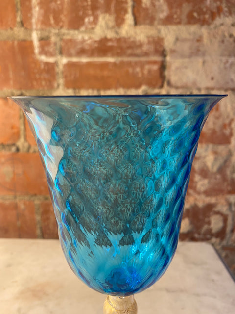 Vintage Blue Italian Handcrafted Chalice 1970s