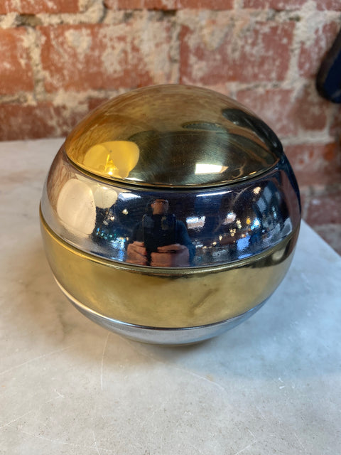 Italian Decorative Brass and Silver Bowl 1980s By Romeo Rega