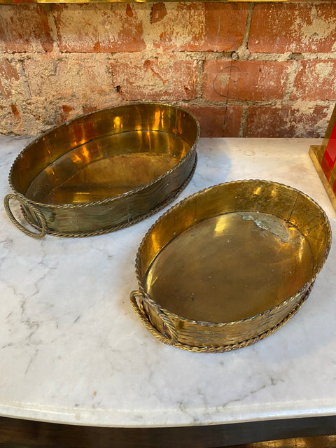 Pair of 2 Italian brass Baskets 1950