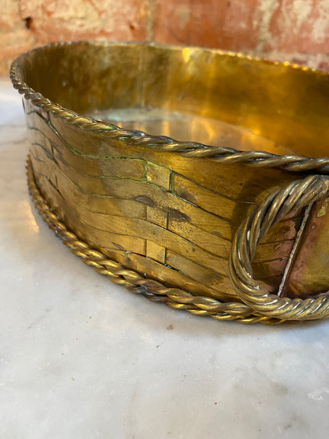 Pair of 2 Italian brass Baskets 1950