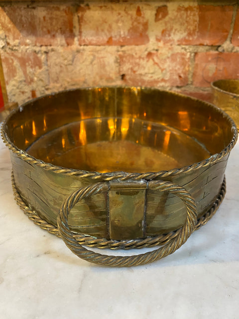 Pair of 2 Italian brass Baskets 1950