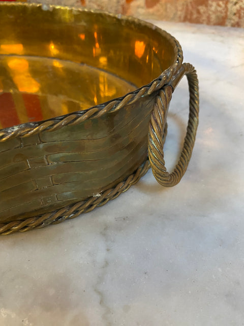 Pair of 2 Italian brass Baskets 1950