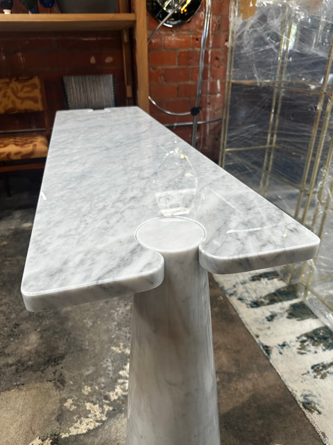 Angelo Mangiarotti Console Eros Skipper Italy Rectangular Carrara Marble 1970s