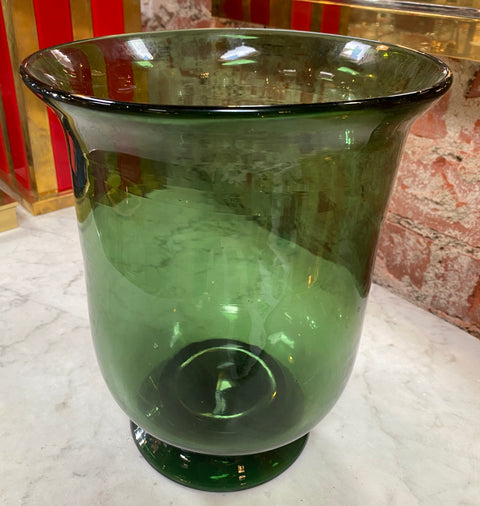1980s Italian Murano Green Vase