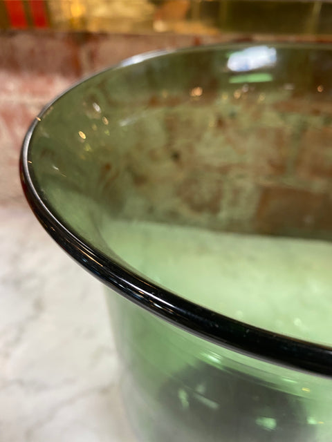 1980s Italian Murano Green Vase