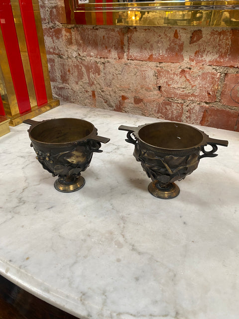 Pair of 2 Italian Bronze Vases 1930