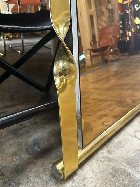 Aldo Frigerio Mirror in Brass, Italy, 1970s