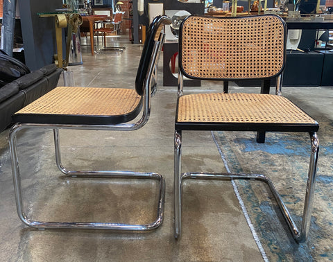 Set of 2 Italian Mid Century Modern Dining Chairs By Marcel Breuer