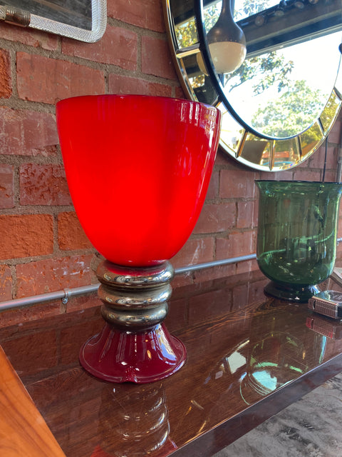 1960s Mid-Century Italian Red Table Lamp