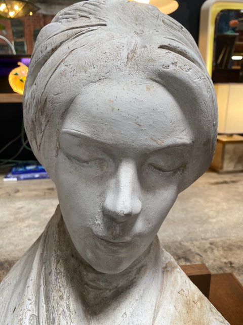 1970s Mid Century Half Bust Woman Sculpture