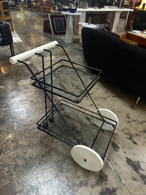 Mid Century Modern Italian Bar Cart 1980s