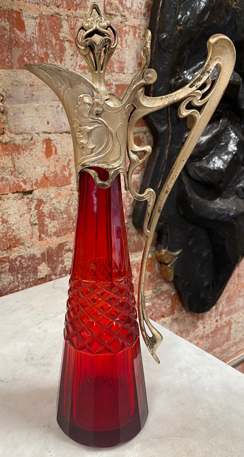 1950s Handmade decorative Crystal Bottle