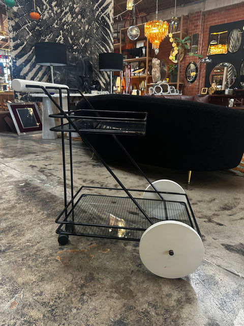 Mid Century Modern Italian Bar Cart 1980s