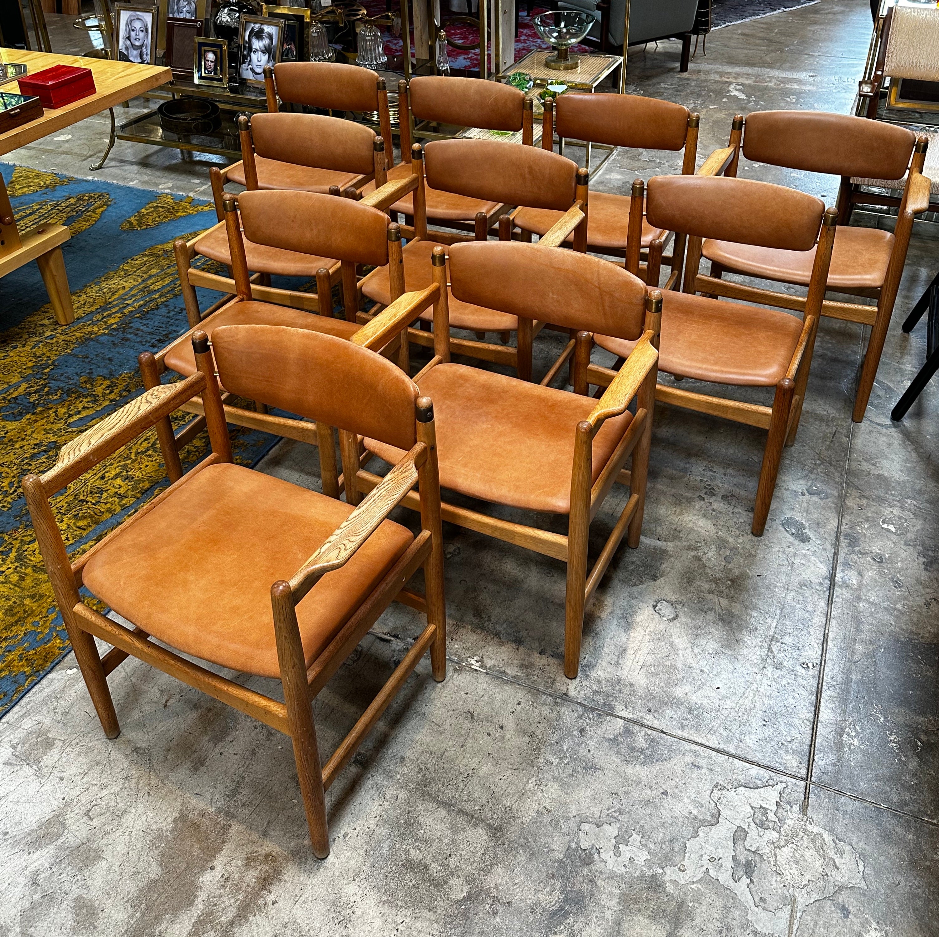Set of 10 Oak Dining Chairs by Børge Mogensen for Karl Andersson & Söner, 1950s Model 537