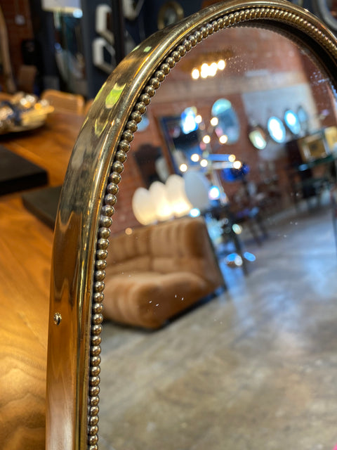 1970 Mid Century Italian Brass Wall Mirror