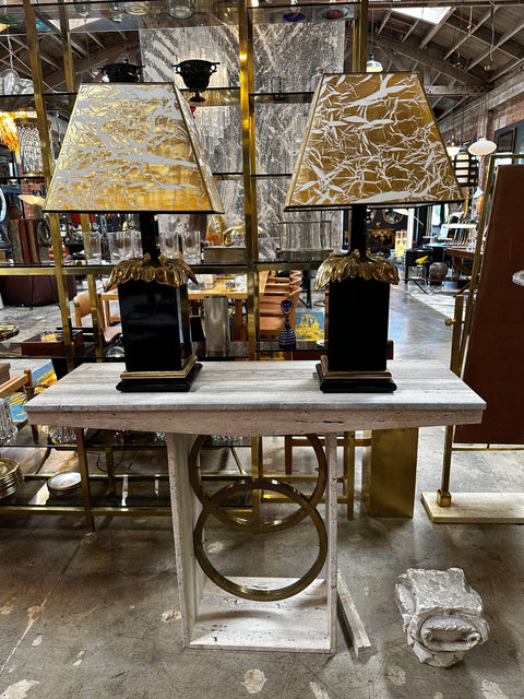 Pair of 2 Unique Art Deco Italian Table Lamps