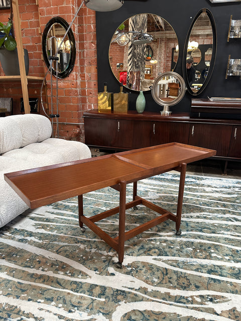 Mid Century Expandable Wood Italian Coffee Table 1980s