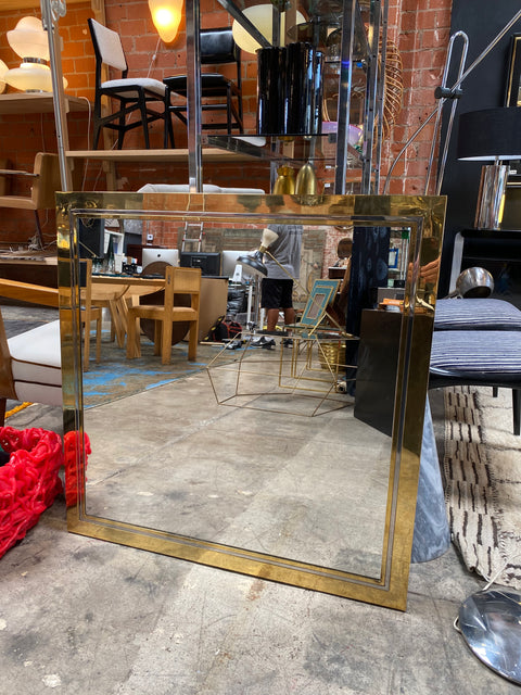 Mid Century Italian Square Wall Mirror 1970