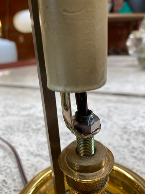 Mid Century Italian Fully Brass Arc Floor Lamp 1960s