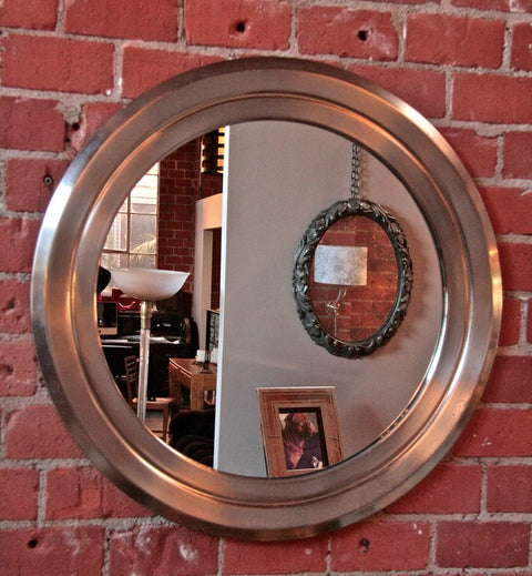 Italian 70's Stainless Sergio Mazza Mirror