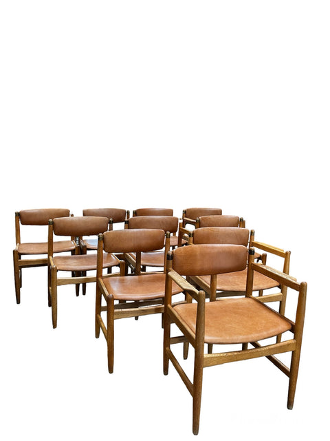 Set of 10 Oak Dining Chairs by Børge Mogensen for Karl Andersson & Söner, 1950s Model 537