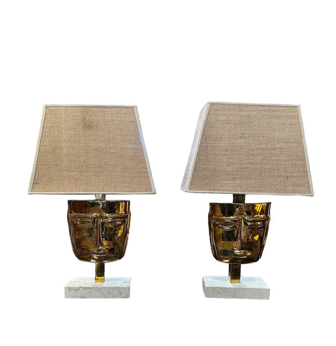 Pair of 2 Unique Italian Table Lamps 1960s