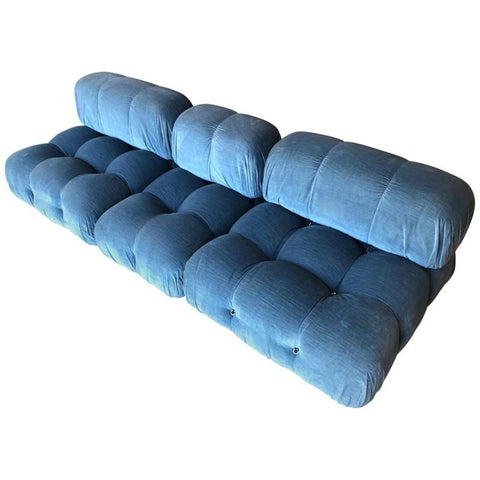 Mario Bellini Light Blu Original Fabric 'Camaleonda' Modular Sofa