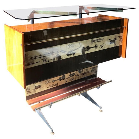 Vintage Midcentury Italian "Jazz" Bar Cabinet and Display Case, 1950s