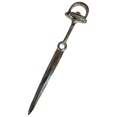 Silver Plated Equestrian Letter Opener, Italy, 1980s