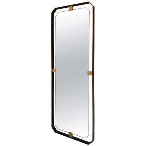 MA 39's Oversized Iron floating and Brass Rectangular Mirror, 21st Century, Italy