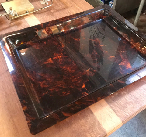 Rectangular Plexi Tray, Italy 1970s