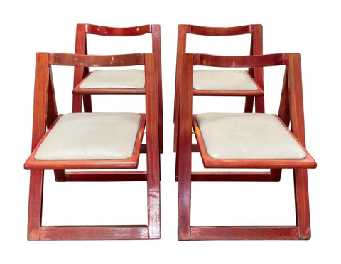 Set of 4 Jacober &amp; d'Aniello "Trieste" Folding Chairs for Bazzani, 1966, Italy